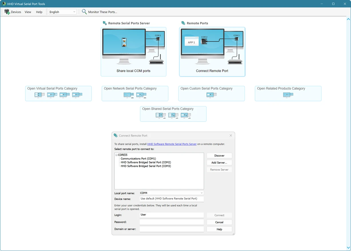 Remote Serial Ports 界面截图
